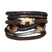Load image into Gallery viewer, Italian Wrap Leather Bracelet With Buffalo Horn - DIDAJ