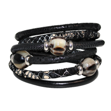 Load image into Gallery viewer, Italian Wrap Leather Bracelet With Buffalo Horn - DIDAJ