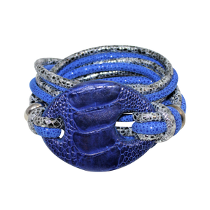 Italian Wrap Leather Bracelet With Ostrich Legs Buckle - DIDAJ