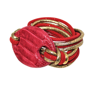 Italian Wrap Leather Bracelet With Ostrich Legs Buckle - DIDAJ