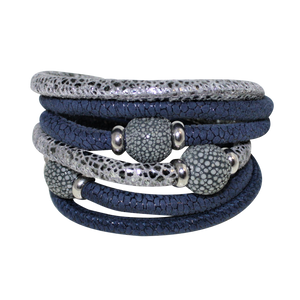 Italian Wrap Leather Bracelet With Stingray Beads - DIDAJ