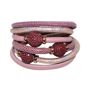 Italian Wrap Leather Bracelet With Stingray Beads - DIDAJ