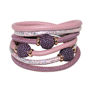 Italian Wrap Leather Bracelet With Stingray Beads - DIDAJ
