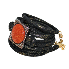 Load image into Gallery viewer, Italian Wrap Leather Bracelet With Stingray in CZ Buckle - DIDAJ