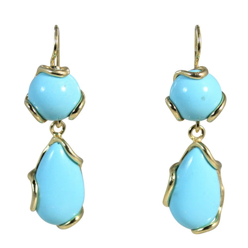 Italian Teardrop Turquoise Earrings