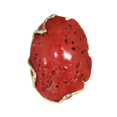 Italian Coral Cocktail Ring