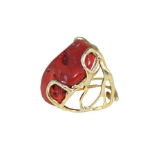 Load image into Gallery viewer, Italian Coral Cocktail Ring