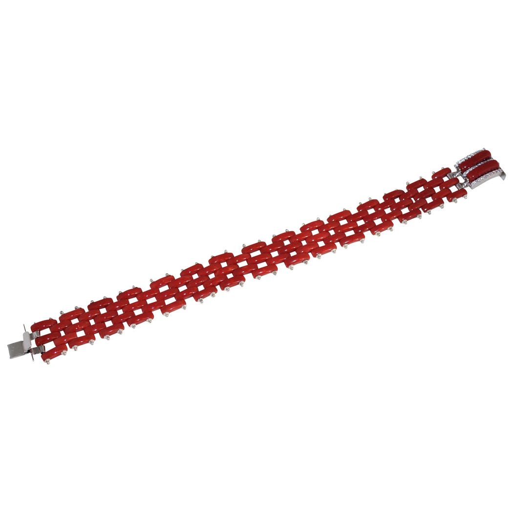 Italian Coral Link Bracelet