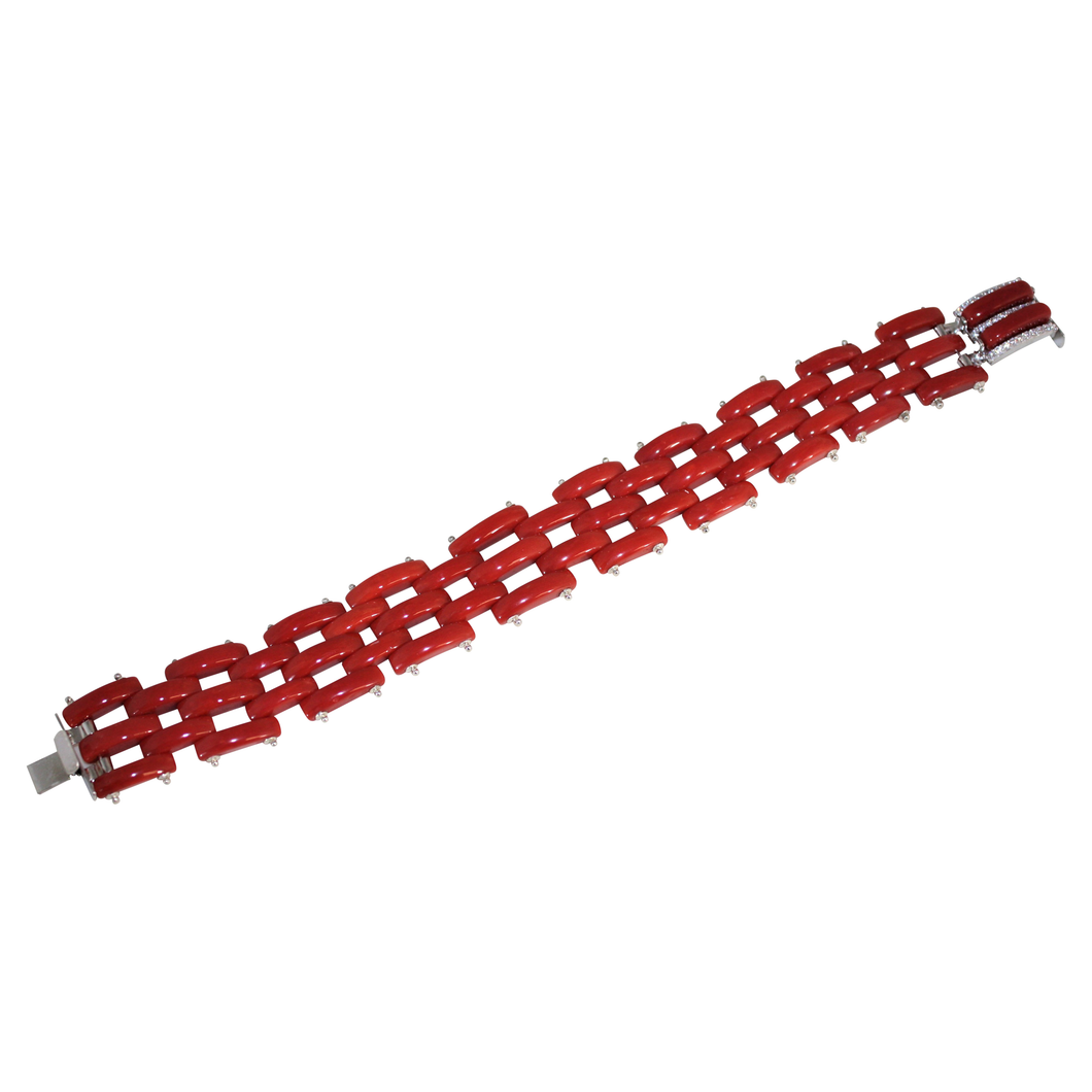 Italian Coral Link Bracelet