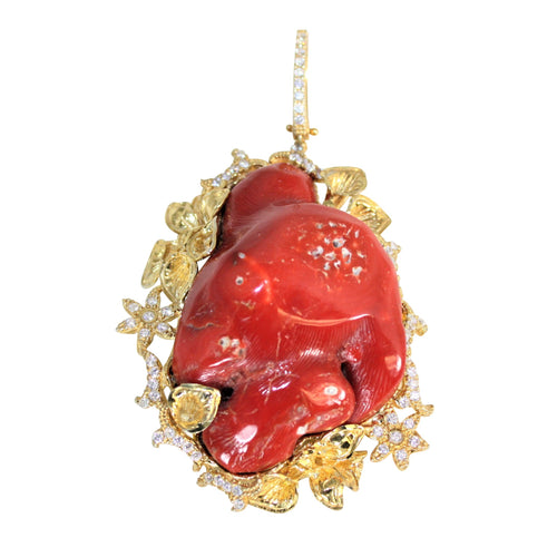 Italian Coral Statement Pendant