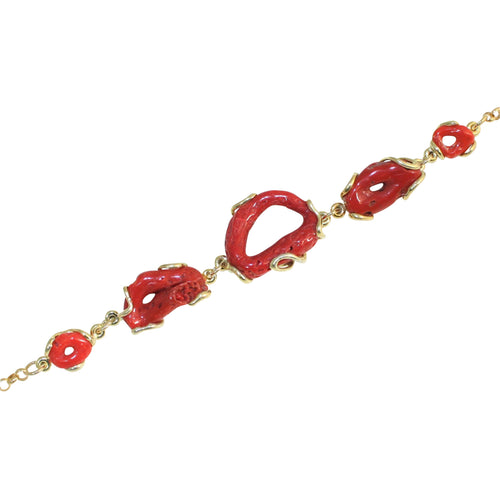 Italian Branch Coral Link Bracelet