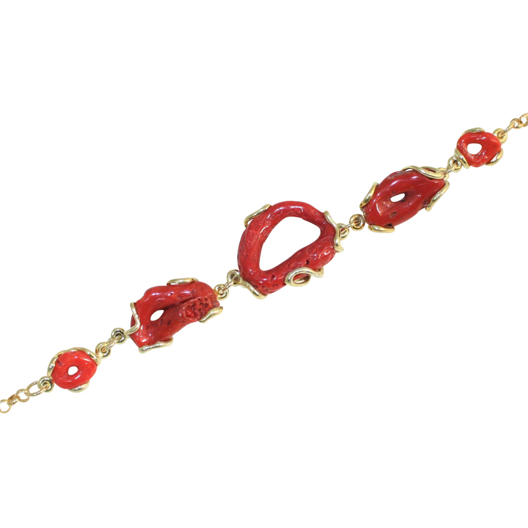 Italian Branch Coral Link Bracelet