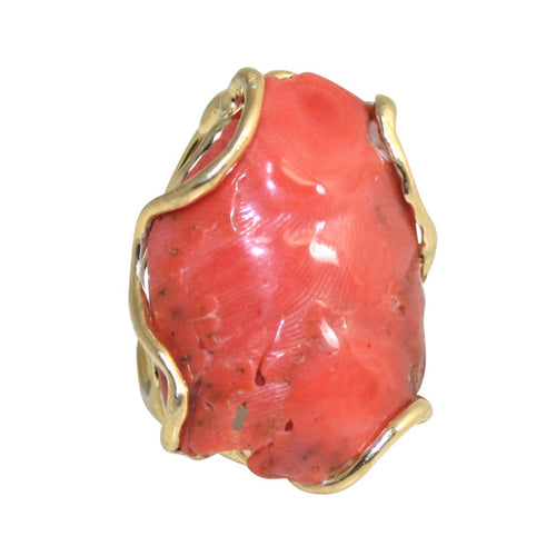 Italian Coral Cocktail Ring