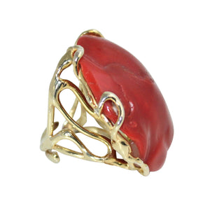 Italian Coral Cocktail Ring - DIDAJ