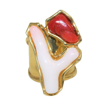 Load image into Gallery viewer, Italian Red &amp; Pink Branch Coral Statement Ring - DIDAJ