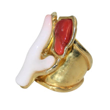 Load image into Gallery viewer, Italian Red &amp; Pink Branch Coral Statement Ring - DIDAJ