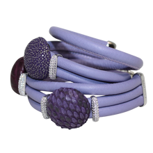 Load image into Gallery viewer, Italian Wrap Leather Bracelet With Exotic Leather Connectors - DIDAJ