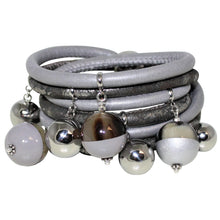 Load image into Gallery viewer, Italian Wrap Leather Bracelet With Lacquer Buffalo Horn Charms - DIDAJ
