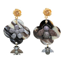 Load image into Gallery viewer, Buffalo Horn Flower Style Lacquered Earrings - DIDAJ