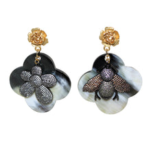 Load image into Gallery viewer, Buffalo Horn Flower Style Lacquered Earrings - DIDAJ