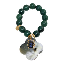 Load image into Gallery viewer, Buffalo Horn Bracelet With Lacquer Buffalo Horn Flower Charms - DIDAJ