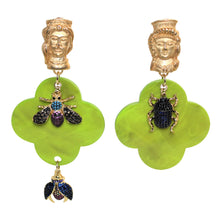 Load image into Gallery viewer, Buffalo Horn Flower Style Lacquered Earrings - DIDAJ