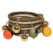 Load image into Gallery viewer, Italian Wrap Leather Bracelet With Lacquer Buffalo Horn Charms - DIDAJ