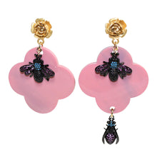 Load image into Gallery viewer, Buffalo Horn Flower Style Lacquered Earrings - DIDAJ
