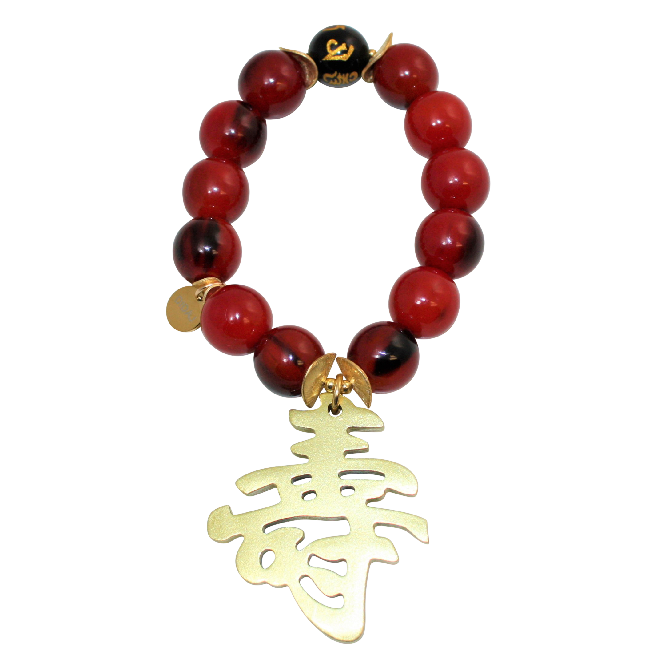 アクセサリー GARNI - Horn Beads Bracelet RedwithGoldLONGLIFECharm.png?v