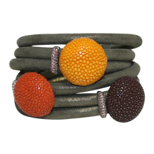 Load image into Gallery viewer, Italian Wrap Leather Bracelet With Exotic Leather Connectors - DIDAJ