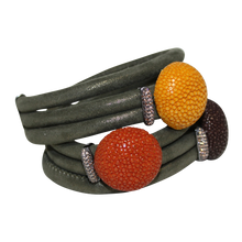 Load image into Gallery viewer, Italian Wrap Leather Bracelet With Exotic Leather Connectors - DIDAJ
