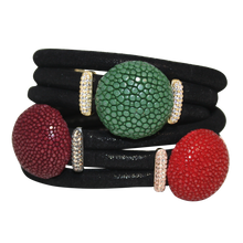Load image into Gallery viewer, Italian Wrap Leather Bracelet With Exotic Leather Connectors - DIDAJ