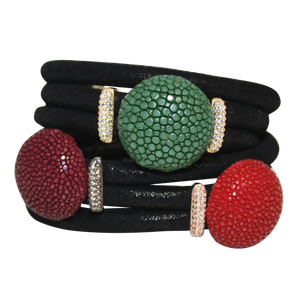 Italian Wrap Leather Bracelet With Exotic Leather Connectors - DIDAJ