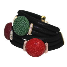 Load image into Gallery viewer, Italian Wrap Leather Bracelet With Exotic Leather Connectors - DIDAJ