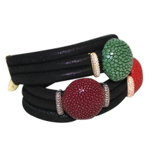 Load image into Gallery viewer, Italian Wrap Leather Bracelet With Exotic Leather Connectors - DIDAJ