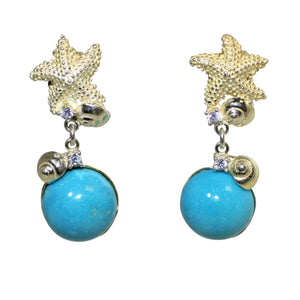 Italian Turquoise & Sea Star Earrings - DIDAJ