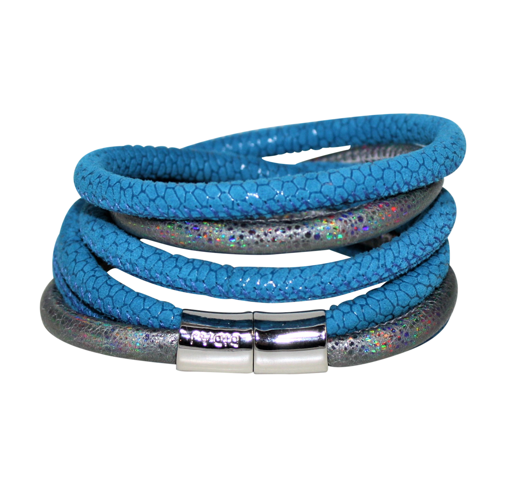 Immortal Blue • Leather Bracelet | INMIND Handcrafted Jewellery Leather Bracelet, Double Wrap Stainless Steel Clasp