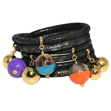 Load image into Gallery viewer, Italian Wrap Leather Bracelet With Lacquer Buffalo Horn Charms - DIDAJ