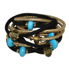 Load image into Gallery viewer, Italian Wrap Leather Bracelet With Gemstones &amp; Mother of Pearl - DIDAJ
