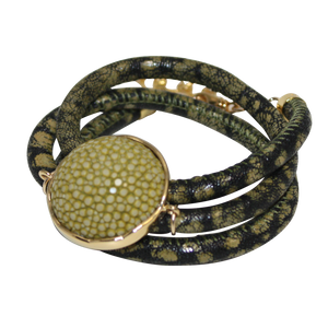 Italian Wrap Leather Bracelet With Stingray Connector - DIDAJ