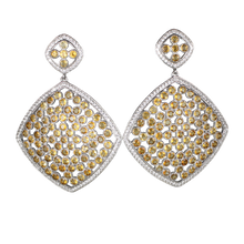 Load image into Gallery viewer, Faceted Citrine Pave Earrings - DIDAJ