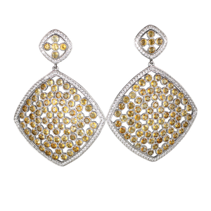 Faceted Citrine Pave Earrings - DIDAJ