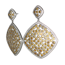 Load image into Gallery viewer, Faceted Citrine Pave Earrings - DIDAJ