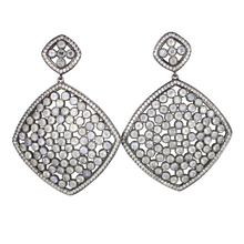 Load image into Gallery viewer, Faceted Moon Stone Pave Earrings - DIDAJ