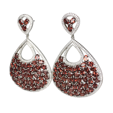 Load image into Gallery viewer, Faceted Rhodolite Garnet and Pave Earrings - DIDAJ