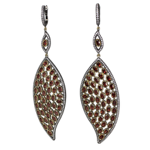 Load image into Gallery viewer, Faceted Rhodolite Garnet in Gold &amp; Black Rhodium Earrings - DIDAJ