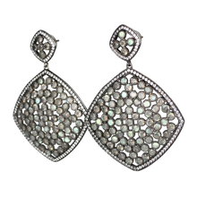 Load image into Gallery viewer, Faceted Labradorite Pave Earrings - DIDAJ