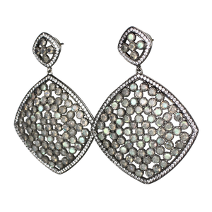 Faceted Labradorite Pave Earrings - DIDAJ