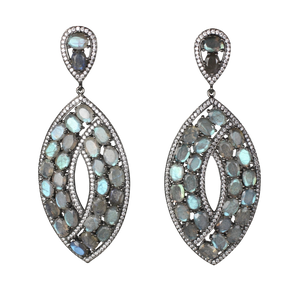 Long Faceted Labradorite Earrings - DIDAJ
