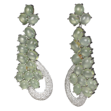 Load image into Gallery viewer, SUPER Long Cabochon Prehnite Earrings - DIDAJ